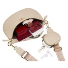 Saszetka na biodro, nerka, jasnobeżowa, skóra ekologiczna, Peterson