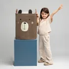 Sipo, kosz na zabawki XXL, wersja premium, zamykany na ściągacz, Brązowy miś