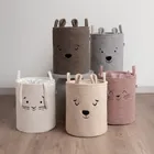 Sipo, Miś, kosz na zabawki XL, premium boucle, zamykany na ściągacz, beżowy