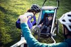 Thule, Chariot Sport 1, przyczepka rowerowa dla dziecka, zielono-niebieska
