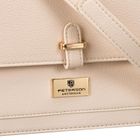Torebka listonoszka, beżowa, skóra ekologiczna, Peterson