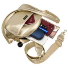 Torebka listonoszka, złota, skóra ekologiczna, Peterson