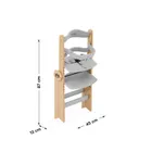 Tulano, Morsel 45, krzesełko do karmienia drewniane, natural-grey