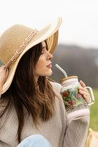 Vialli Design, słoik ze słomką, 600 ml, różowy Fuori