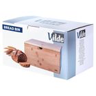 Vilde, chlebak drewniano-metalowy, podwójna pokrywa, czarny, 35,5-22-20,5 cm