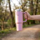 Vilde, kubek termiczny z uchwytem, stalowy, różowy, 1,2l