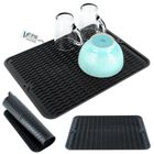 Vilde, mata do suszenia naczyń silikonowa, czarna, 40-30 cm