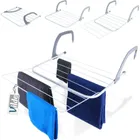 Vilde, suszarka na pranie na kaloryfer metalowa, biała rozkładana, 55-50.5 cm