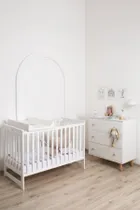 Yoonco, IWI, łóżeczko drewniane z barierką, białe