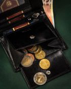 Zestaw prezentowy: Portfel skórzany, Brelok, czarny, Peterson