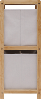 5five Simply Smart, Tidy, regał bambusowy z dwoma materiałowymi koszami, 34,7-33-77,5 cm