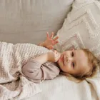 BabyOno, kocyk dzianinowy, bawełniany, beżowy