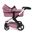 Bayer Design, Xeo Combi, głęboki wózek dla lalek z torbą, różowy w gwiazdki