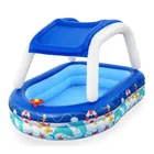 Bestway, basen dmuchany z daszkiem i kierownicą, morski kapitan, 213-155-132 cm