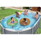 Bestway, basen stelażowy z pompą filtrującą i akcesoriami, owalny, 488-305-107 cm, zestaw 12w1