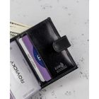 Etui na dokumenty, czarne, skórzane, Rovicky