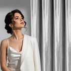 Eurofirany, zasłona gotowa. Cameron, na taśmie, 140-270 cm, srebrny