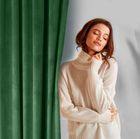 Eurofirany, zasłona zaciemniająca gotowa, D91 Rosa, 140-250 cm, zielona