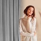 Eurofirany, zasłona zaciemniająca gotowa, na taśmie, Rosa, 140-270 cm, stalowy