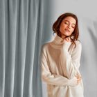 Eurofirany, zasłona zaciemniająca gotowa, na taśmie, Rosa, 140-270 cm, szary