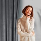 Eurofirany, zasłona zaciemniająca gotowa, Rosa, 140-250 cm, grafitowy