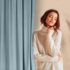 Eurofirany, zasłona zaciemniająca gotowa, Rosa, 140-250 cm, morski