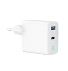Gembird, ładowarka sieciowa GAN, biała