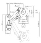 Gembird, uchwyt do monitora, do montażu na ścianie, regulowany, do 27"