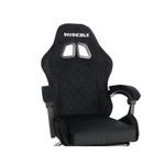 HaloFuture, fotel gamingowy, z podnóżkiem, czarny