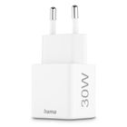 Hama, Power Delivery, ładowarka sieciowa, USB‑C, USB‑A, 30W, biała