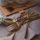 Homla, Abele, sztućce, matowe złote, 16 szt.