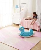 Humbi, mata piankowa, puzzle, róż, grafit, szary, 60-60 cm, 9 szt.