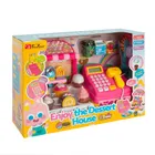 Kasa fiskalna z akcesoriami, światło i dźwięk, różowa