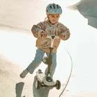 Kinderkraft, Halley 2, hulajnoga 3-kołowa, balansowa 2w1, LED, Stone White