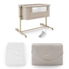 Kinderkraft, Nestee Grow 2, łóżeczko dostawne, beige wood