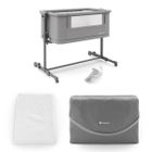 Kinderkraft, Nestee Grow 2, łóżeczko dostawne, dark grey