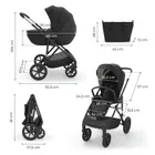 Kinderkraft, Prime 3, wózek wielofunkcyjny, 3w1, venezian black