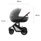 Kinderkraft, Prime, wózek wielofunkcyjny 3w1, szary