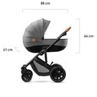 Kinderkraft, Prime, wózek wielofunkcyjny 3w1, szary