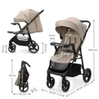 Kinderkraft, Trig 3, wózek spacerowy z tacką, Stone Beige