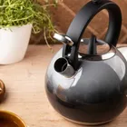 Klausberg, czajnik stalowy z gwizdkiem, grafitowy połysk, 3l, kb-7955