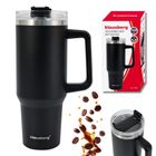 Klausberg, kubek termiczny, z rączką i słomką, stalowy, 1100 ml, kb-7942