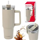 Klausberg, kubek termiczny, z rączką i słomką, stalowy, 1100 ml, kb-7944