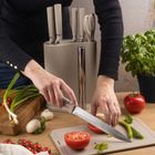 Klausberg, zestaw noży w stojaku z deską i chwytem na ręcznik, kb-7978