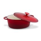 Könighoffer, gęsiarka żeliwna, emaliowana, owalna, czerwona, 4 l, 26-21-11,2 cm
