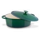 Könighoffer, gęsiarka żeliwna, emaliowana, owalna, szmaragdowa, 6,4 l, 32,5-25-11,8 cm