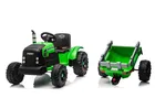 Lean Cars, traktor z przyczepą, pojazd na akumulator, CH9959B 24V, jasnozielony