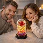 Lean Toys, wieczna róża w kopule, z oświetleniem LED