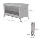 Lionelo, Ellen, łóżeczko turystyczne z funkcją dostawki, 3w1, grey