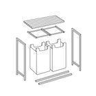 Massido, kosz na pranie, dwukomorowy na stelażu, 80l